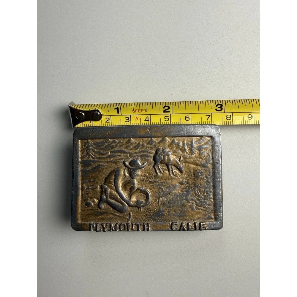 Vintage Belt Buckle Gold Rush Mining Panning Miner